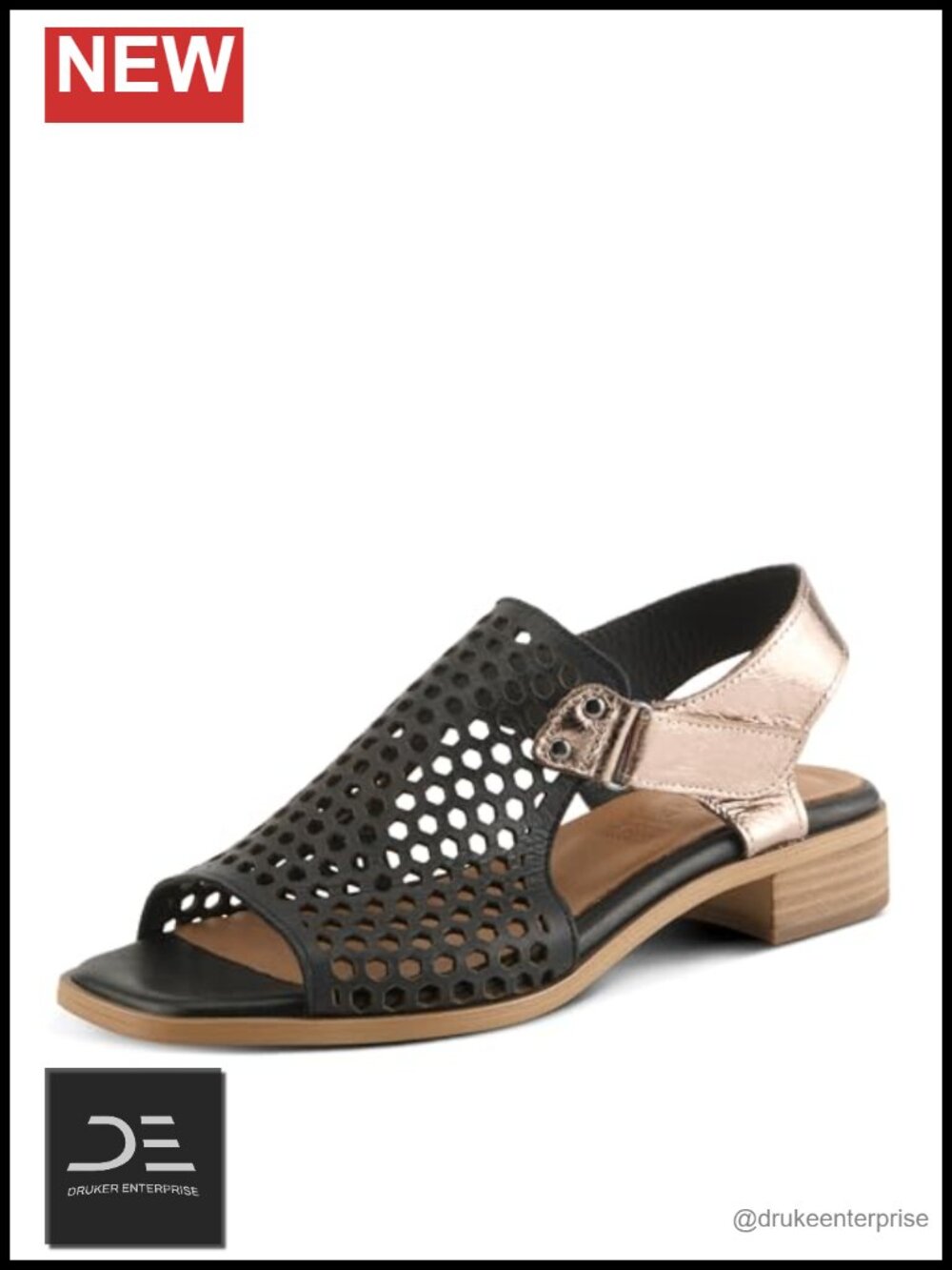 Spring Step Gosset Women's Leather Heeled Sandals Hook & Loop Closure Dress